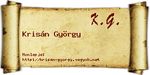 Krisán György névjegykártya