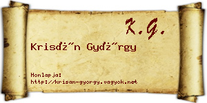 Krisán György névjegykártya